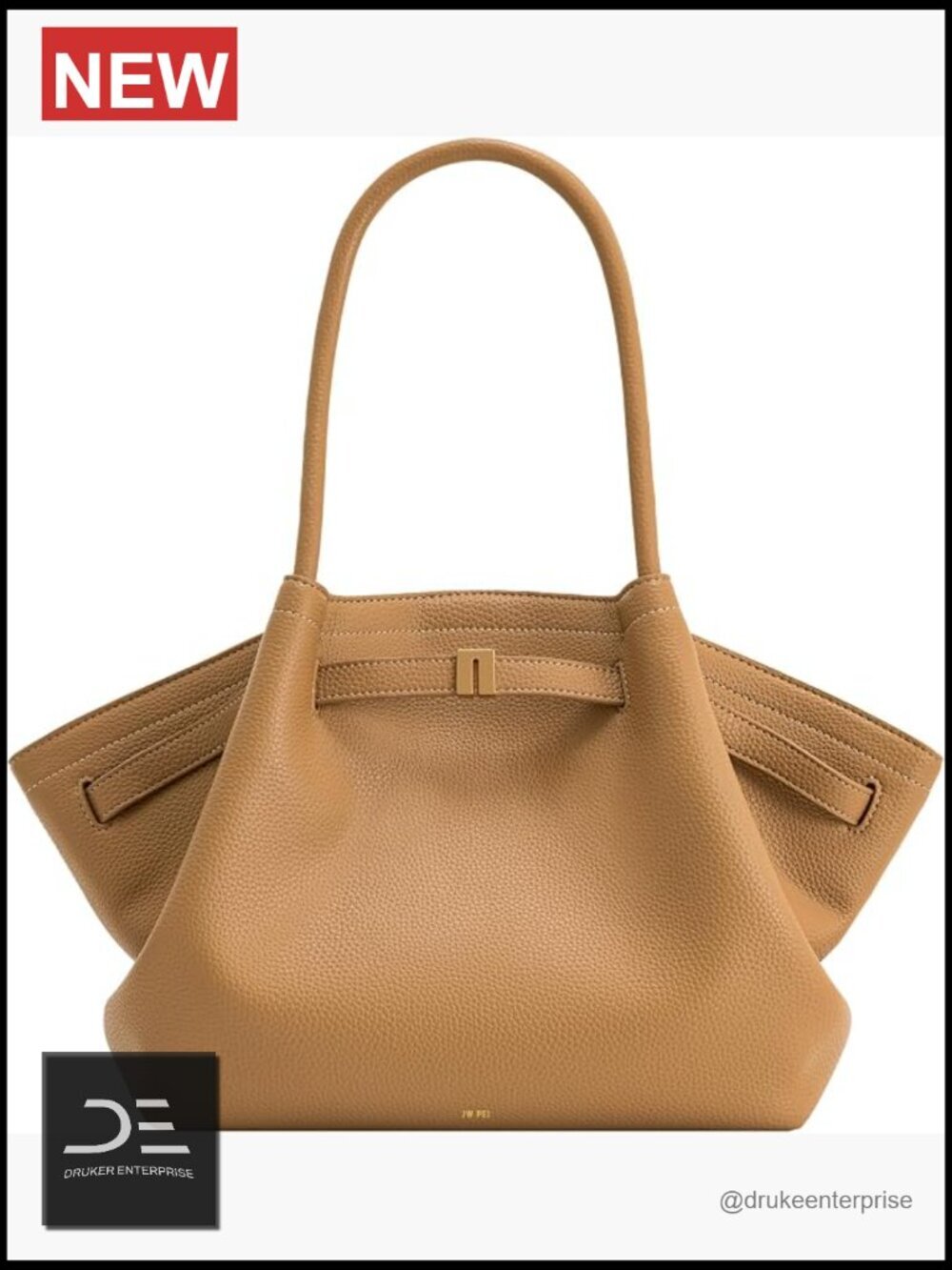 Medium Tote Bag in Vegan Leather with Magnetic Snap Closure
